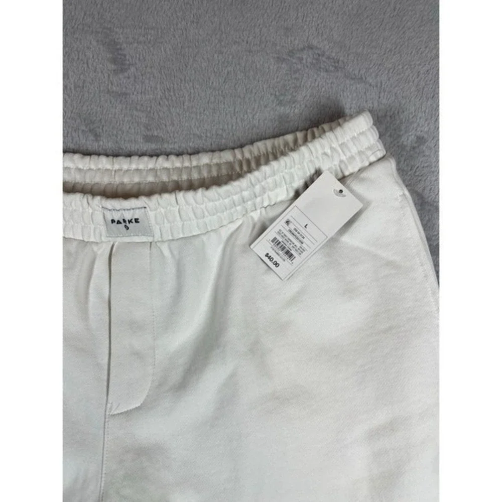 NWT Parke x Target SET  L/XL Sweatshirt and Large Boxer Sweatpants Cream.